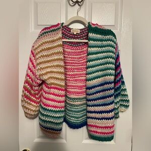 Listicle Colorful Striped Cardigan